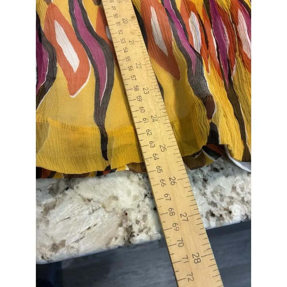 Tory Burch 100% Silk Top Womens Sz 12 Sleeveless Multicolor Sequin Detail Blouse